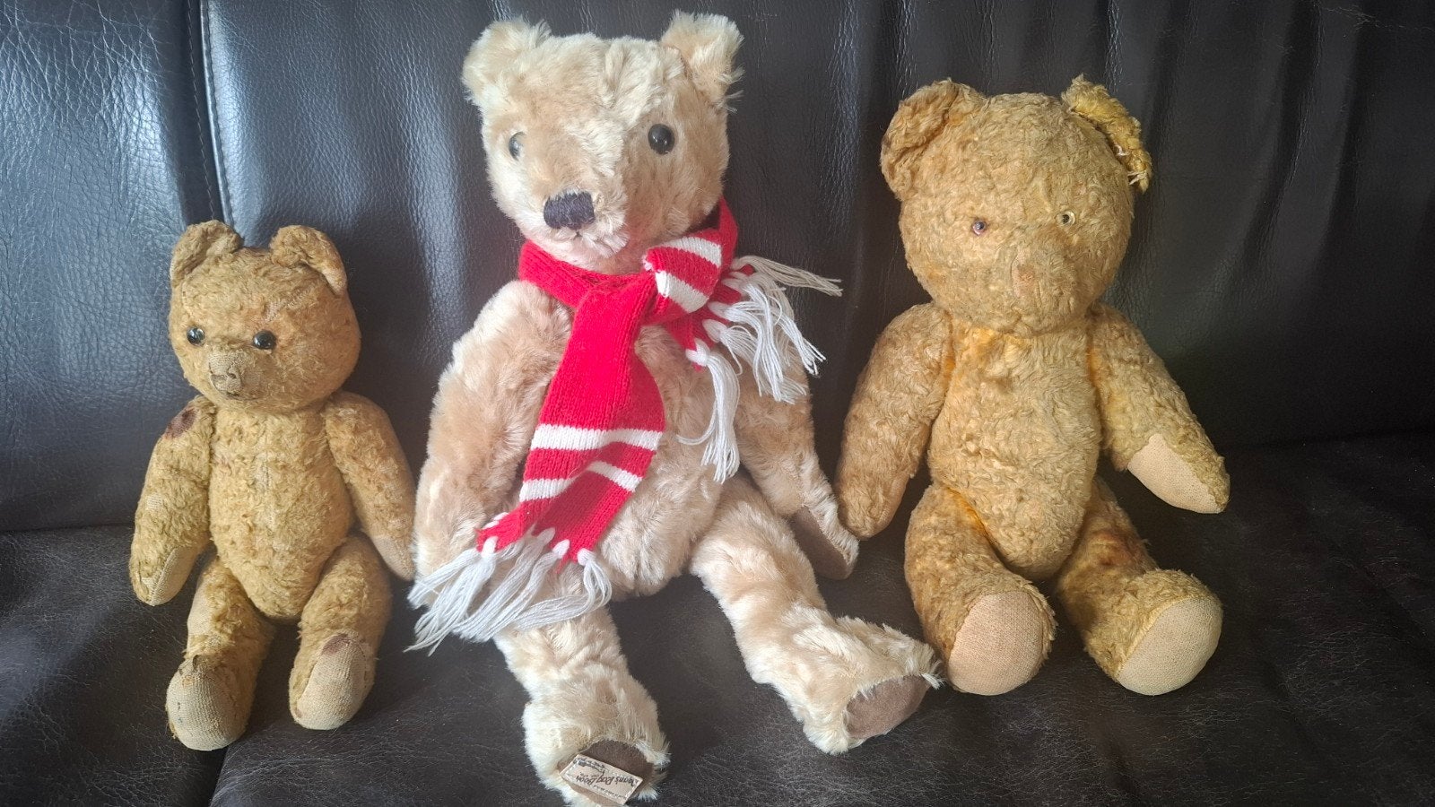 3 teddyberen, verschillend formaat, met gebruikssporen, Kinderen en Baby's, Gebruikt, Beer, Ophalen of Verzenden, Middelgroot (20 tot 80 cm)