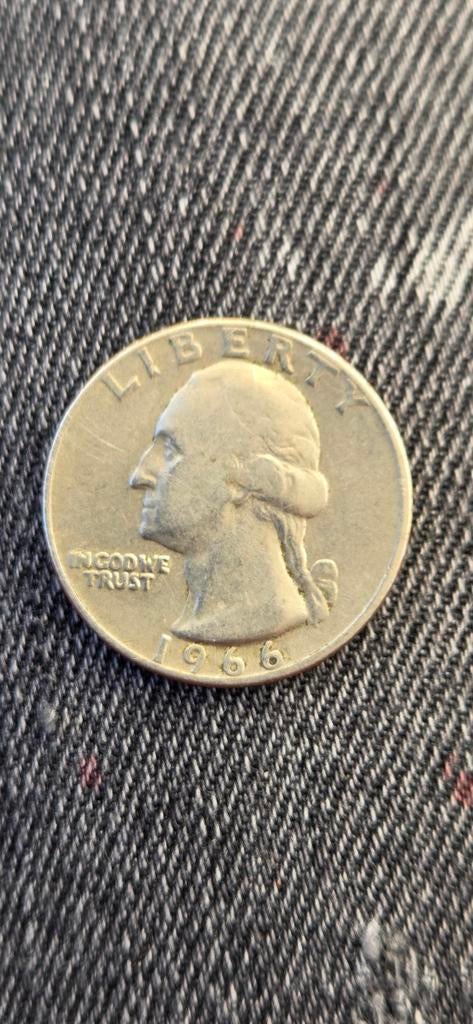 Quarter dollar 1966, Ophalen of Verzenden, Noord-Amerika, Losse munt