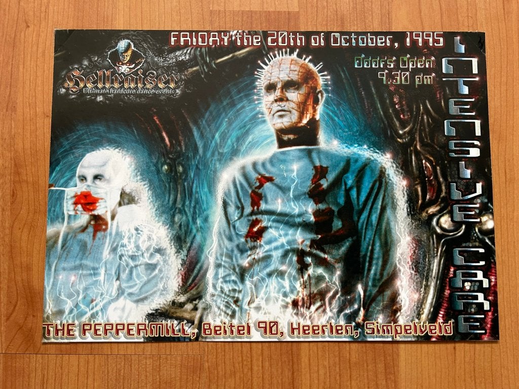 House Flyer - Hellraiser - Intensive Care - 20/10/1995, Ophalen, Gebruikt, A4 of kleiner, Rechthoekig Liggend