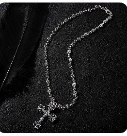 Chrome Hearts XL Filigree Cross 80 cm ketting, Verzenden, Nieuw, Zilver, Overige materialen