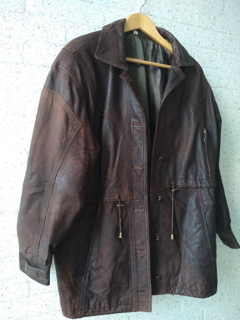 Vintage leren jas, xxl, Ophalen of Verzenden, Gedragen, Bruin, Jas of Mantel