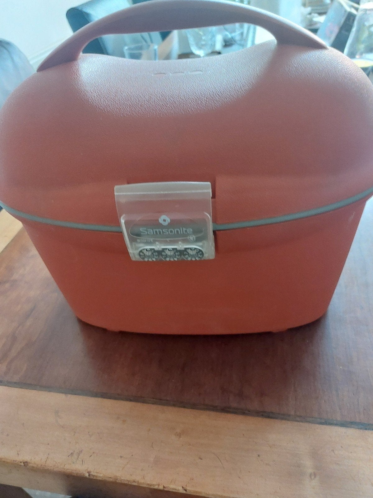Samsonite Beautycase Oranje met Spiegeltje en Slot, Sieraden, Tassen en Uiterlijk, Beautycases, Gebruikt, Met slot, Oranje, Ophalen of Verzenden