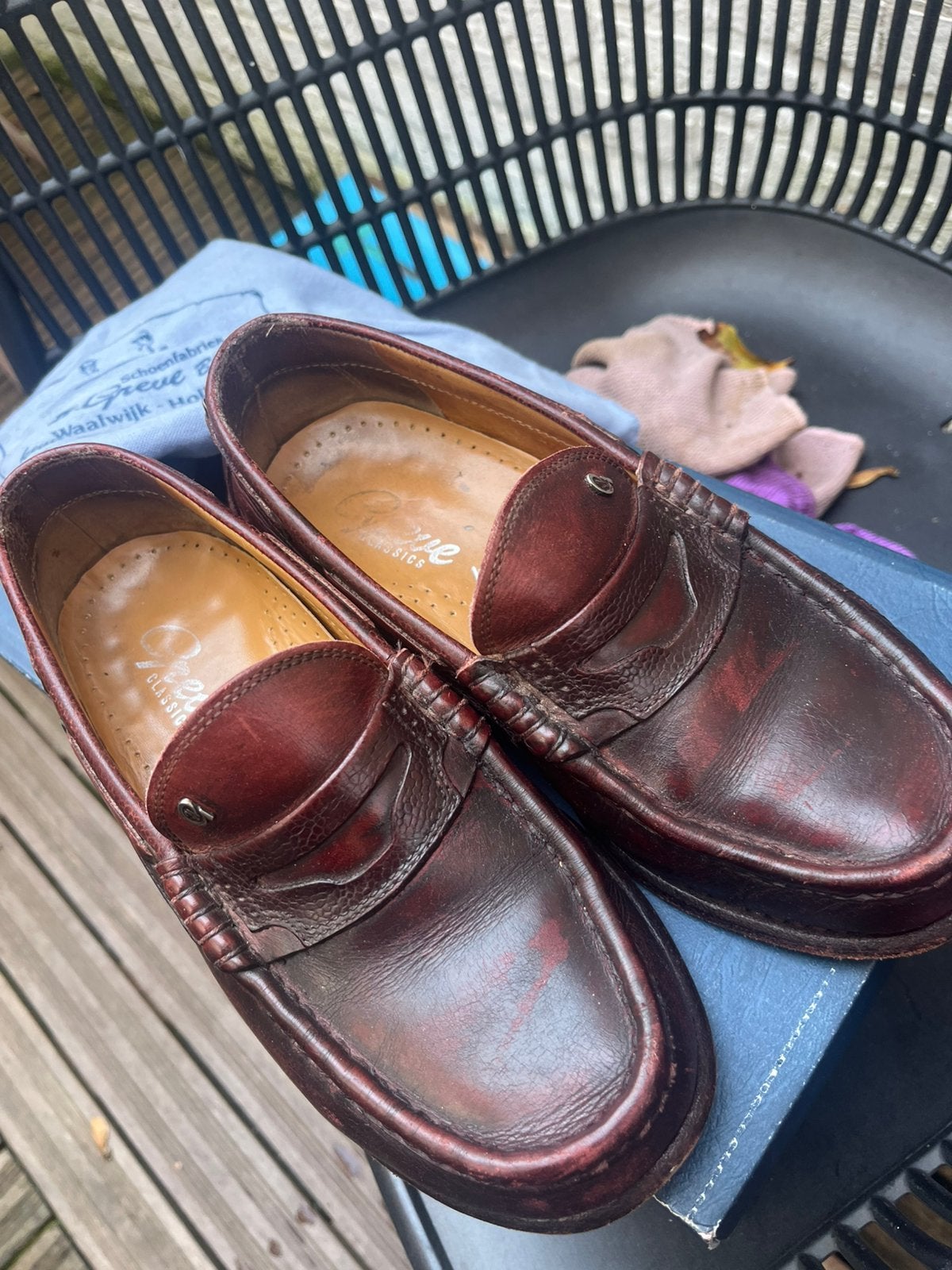 2 paar Greve mohawk loafers, Verzenden, Gedragen, Blauw, Loafers