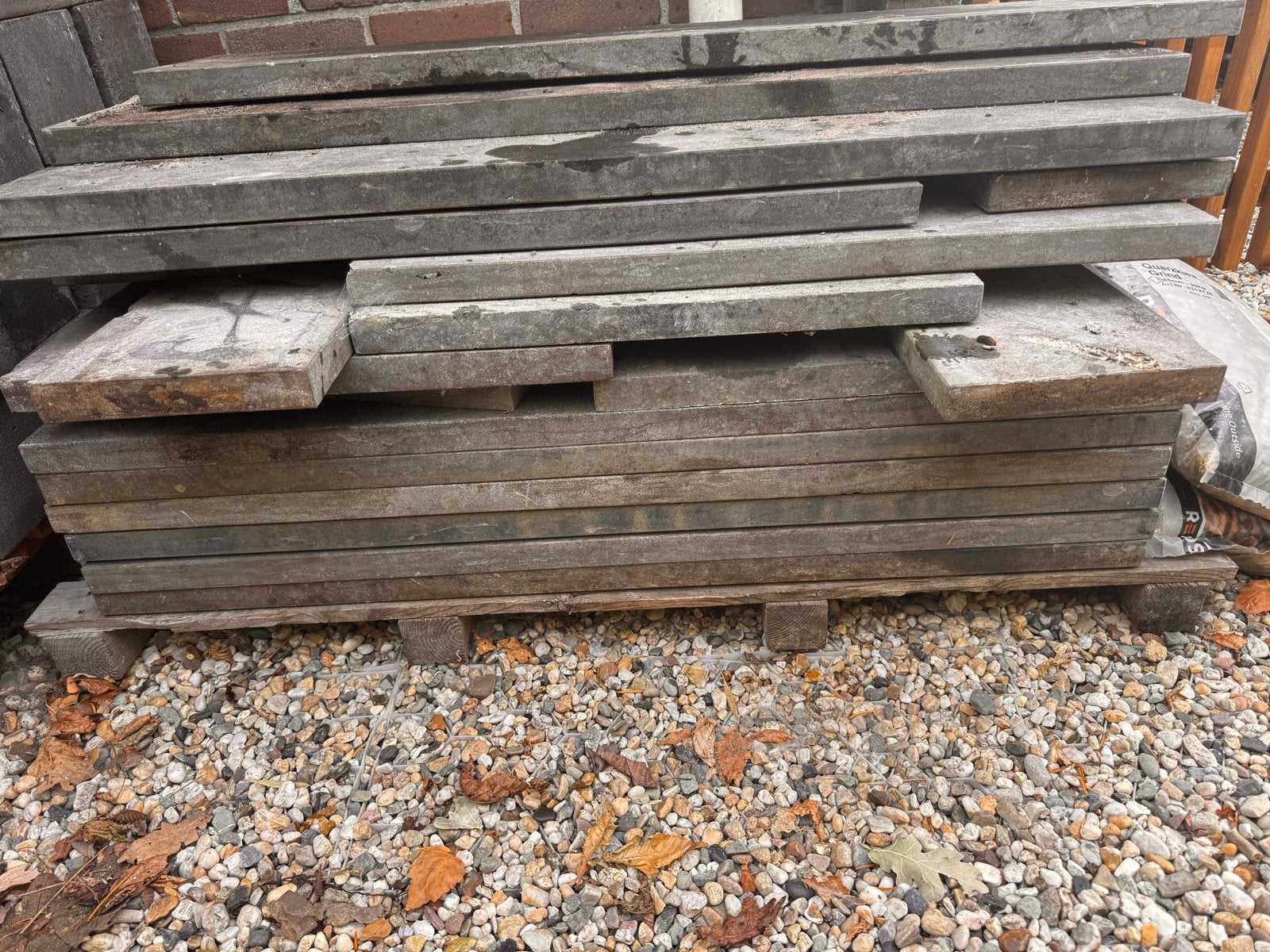 Gebruikte Vijverranden 100x20x3 cm - 22 stuks + restanten, Ophalen, Gebruikt, Overige typen, Minder dan 5 m²