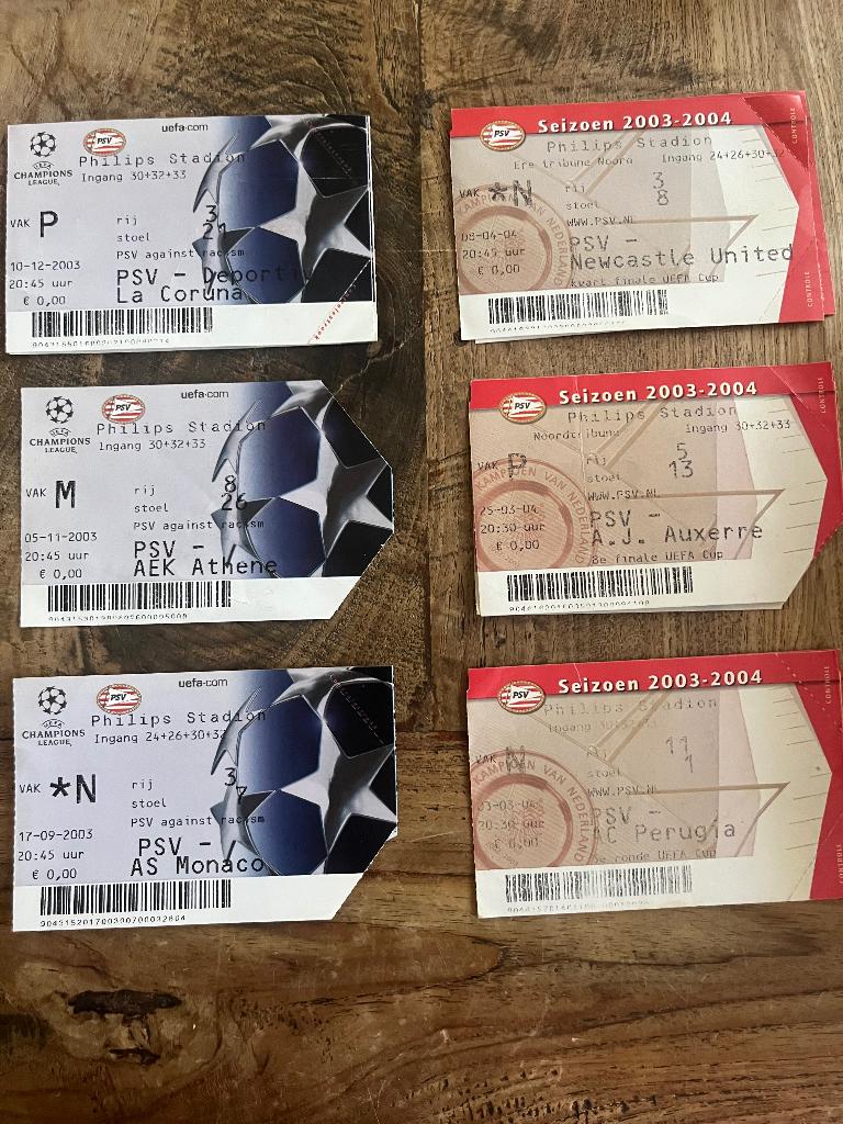 Tickets PSV 2003-2004, Eén persoon, November