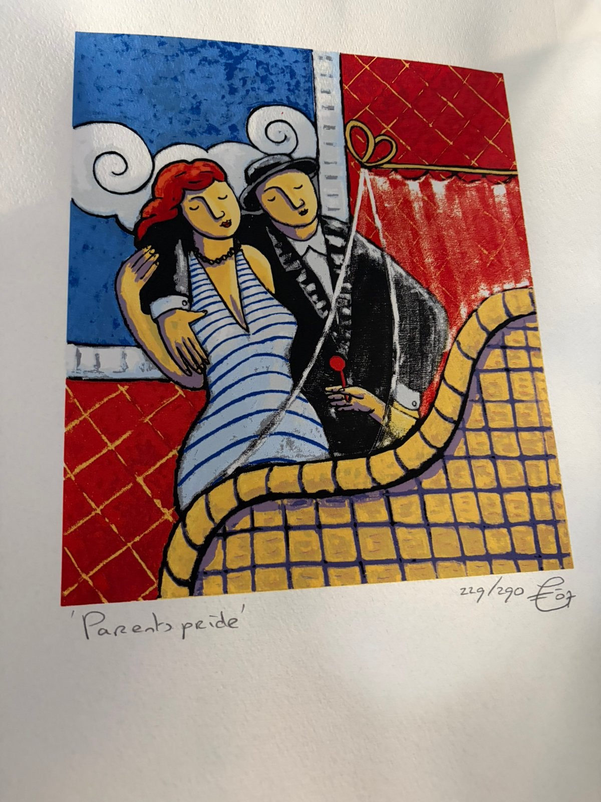 Zeefdruk  vanJacques Tange  “Parents Pride”., Antiek en Kunst, Ophalen