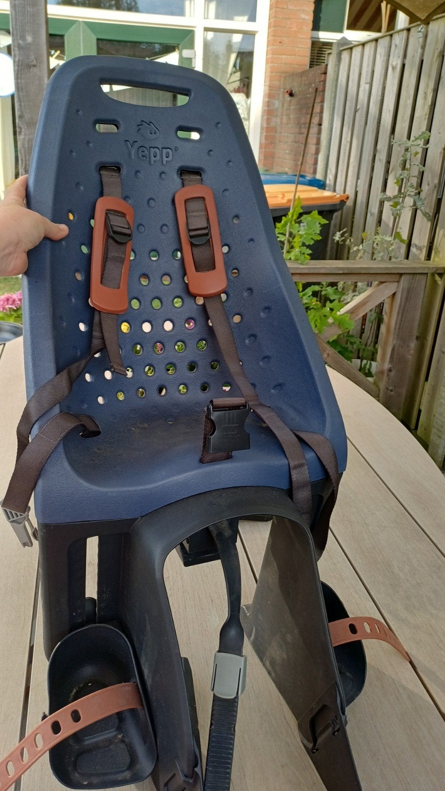 Yepp Fietsstoeltje voor- en Achterzitje - Blauw met Voetste, Achterzitje, Yepp, Ophalen of Verzenden, 9 t/m 36 kg