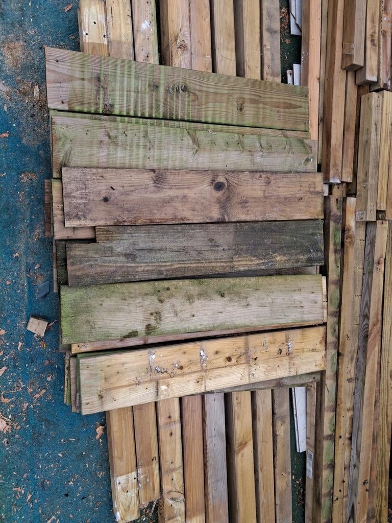 Plankjes geimpregneerd hout 75 cm bij 13cm bij1,8  cm, Ophalen, Hout, Minder dan 3 meter, 1 tot 2 meter