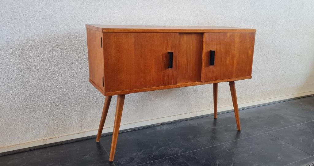 Mooie retro vintage kaptafel klein dressoir kast, Ophalen, Gebruikt, 25 tot 50 cm, 50 tot 100 cm
