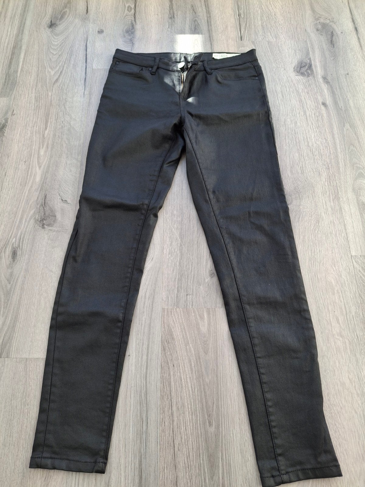 Esmara Super Skinny Fit coated Jeans - Maat 38, Zwart, Zo goed als nieuw, W30 - W32 (confectie 38/40), Esmara