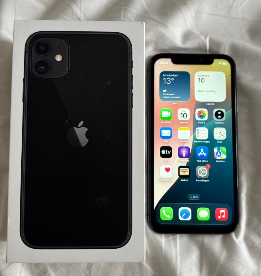 Apple iPhone 11 128GB zwart in perfecte staat., Telecommunicatie, 128 GB, Zo goed als nieuw, Zonder simlock, Zonder abonnement