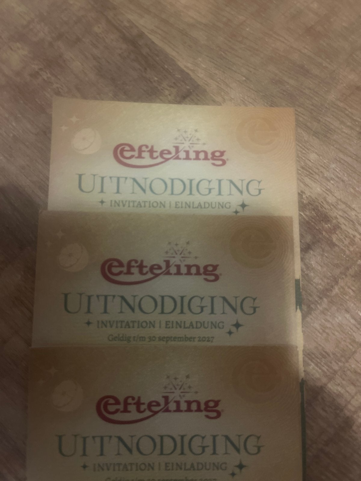 Efteling kaartjes 3 stuks, Tickets en Kaartjes, Drie personen of meer, Ticket of Toegangskaart