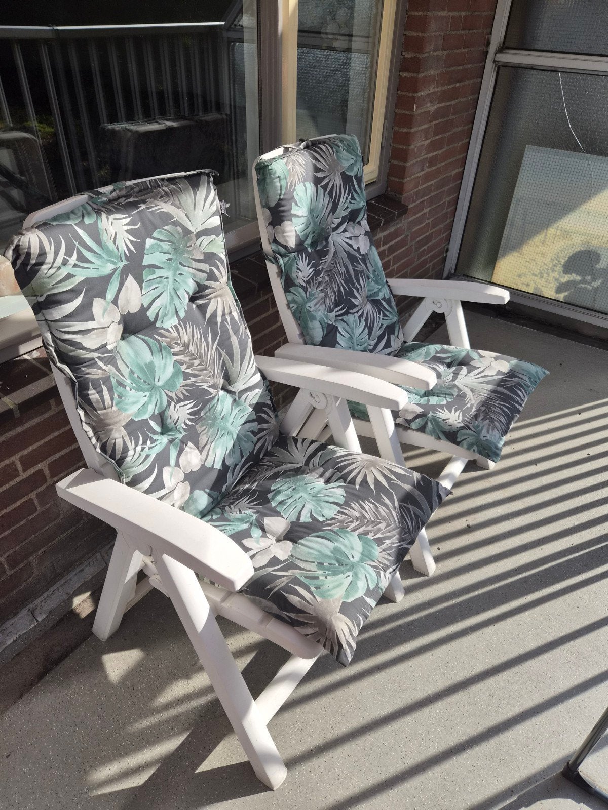Set van 2 Hartman Master Club tuinstoelen + kussens, Ophalen, Gebruikt, Kunststof, Verstelbaar