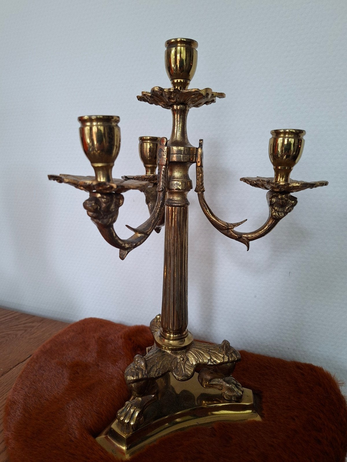 Antieke Empire kandelaar brons 33,5 cm hoog, Antiek en Kunst, Antiek | Kandelaars, Ophalen of Verzenden, Koper of Brons