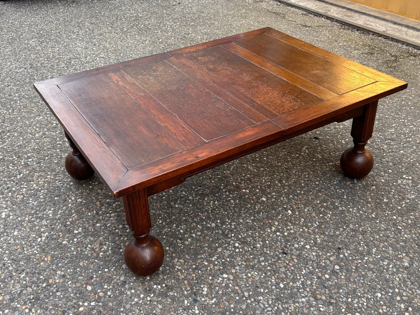 Antieke uitklapbare salontafel, Ophalen