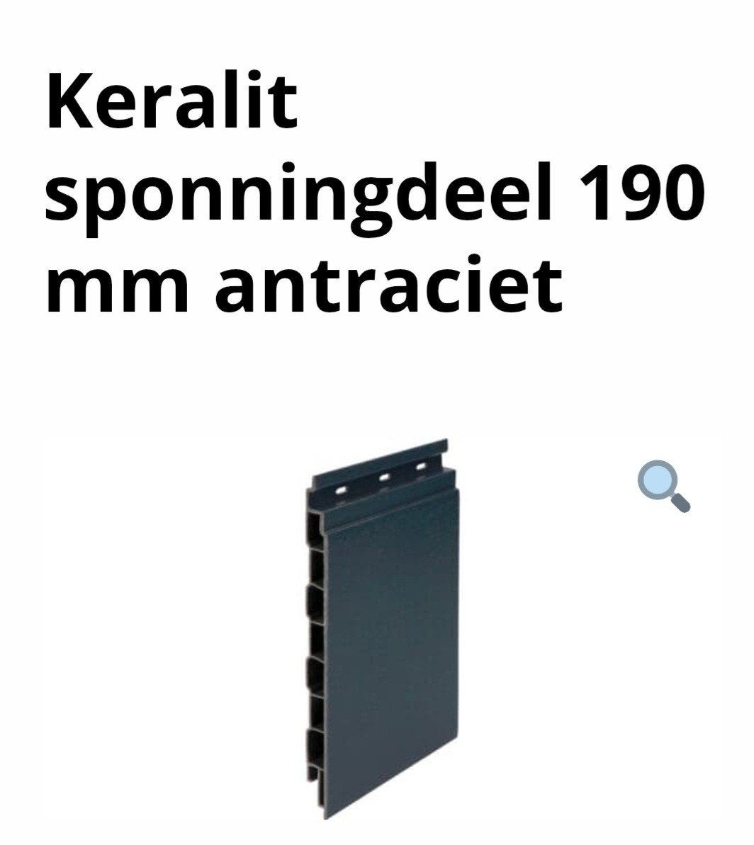 Keralit Antraciet  Sponningsdeel 190 mm ral 7016
Classic met, Doe-het-zelf en Verbouw, Platen en Panelen, Ophalen of Verzenden