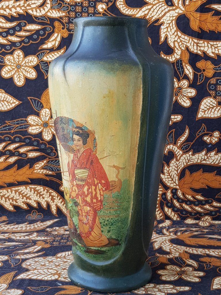 Mooie grote originele antieke vaas uit Japan 39 cm. uit 1900, Antiek en Kunst, Antiek | Vazen, Ophalen of Verzenden