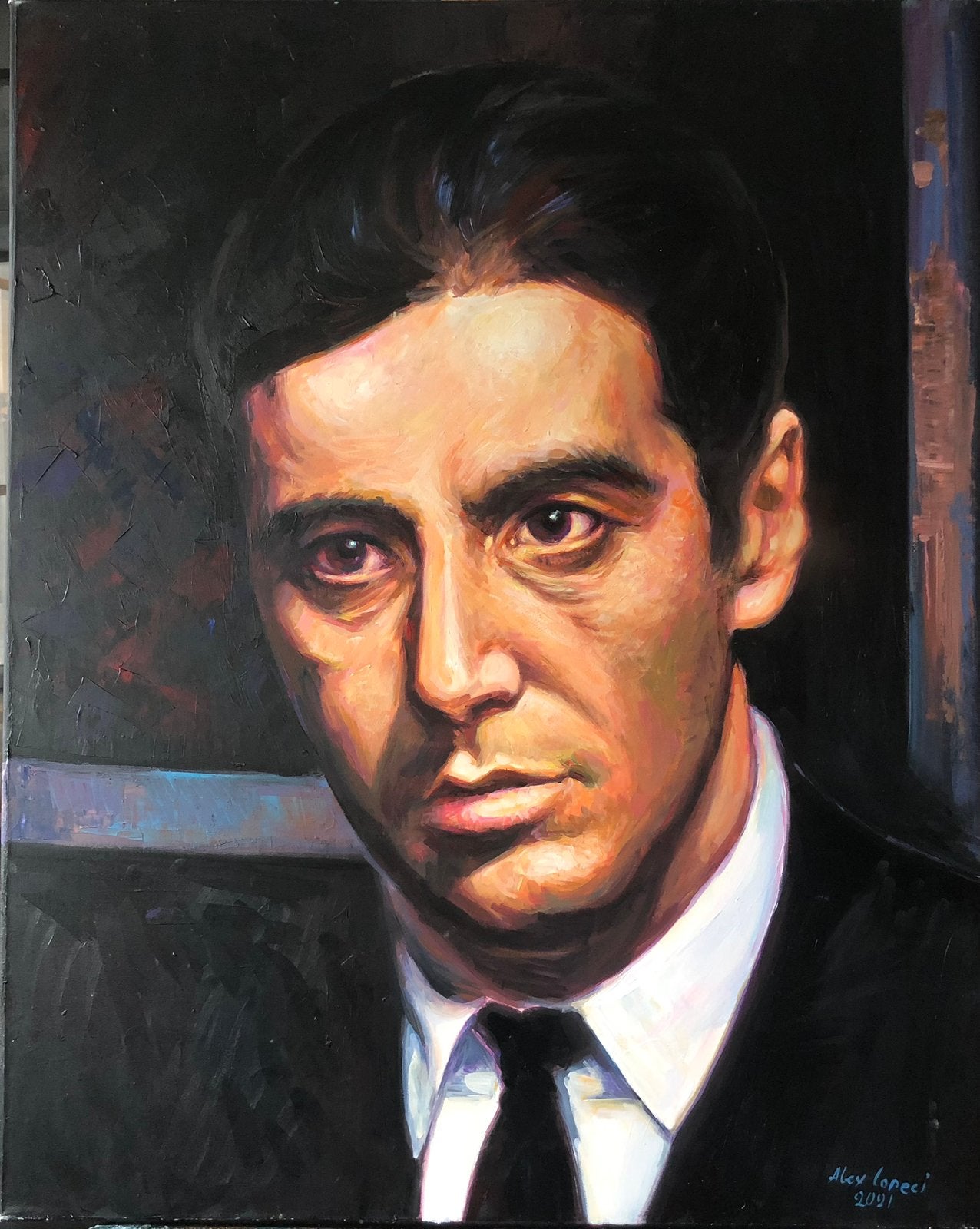 Alex L- The Godfather-Michael Corleone-Handgeschilderd(100%), Ophalen of Verzenden