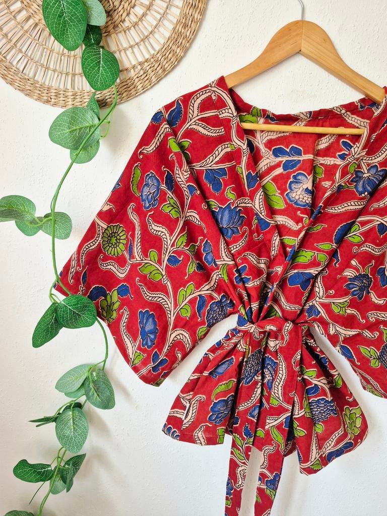 Handgemaakte kimono van India blockprint katoen allsize, Kleding | Dames, Maat 46/48 (XL) of groter, Nieuw, Ophalen of Verzenden