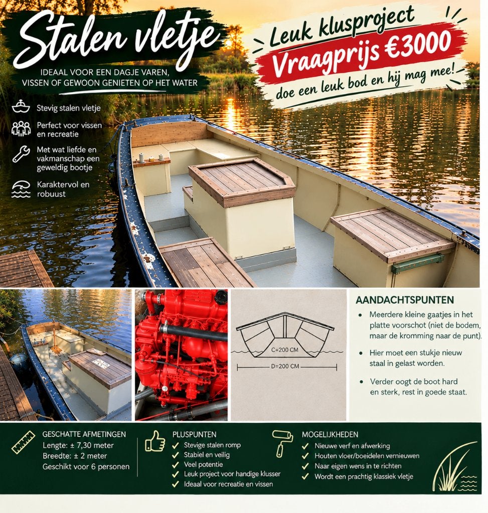 20 PK Albin diesel Type AD-2, Overige merken, 70 cm, Gebruikt, Afdekzeil