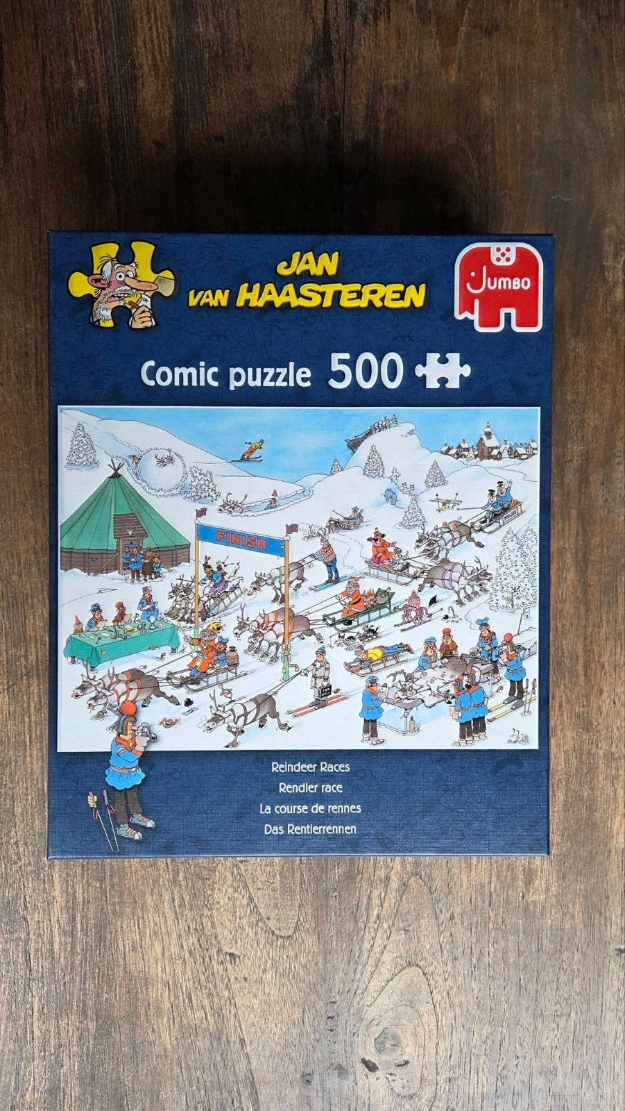 Jan van Haasteren legpuzzel 'Rendier race' 500 stukjes., Ophalen of Verzenden, 500 t/m 1500 stukjes, Zo goed als nieuw