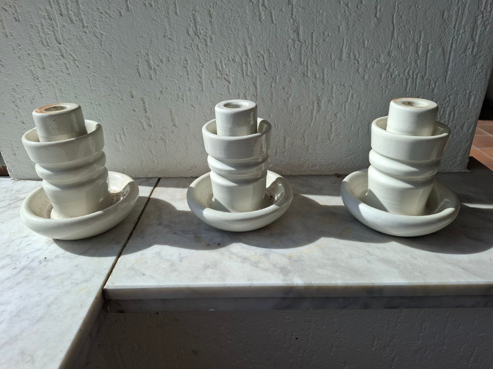 Set van 3 vintage paalisolatoren, Ophalen of Verzenden, Keramiek of Aardewerk