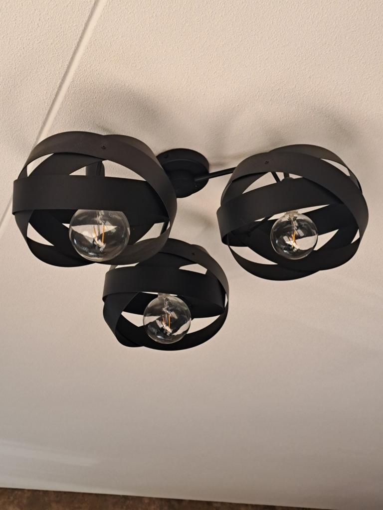 Prachtige zwart metalen lamp, Ophalen, Zo goed als nieuw, Metaal, Minder dan 50 cm