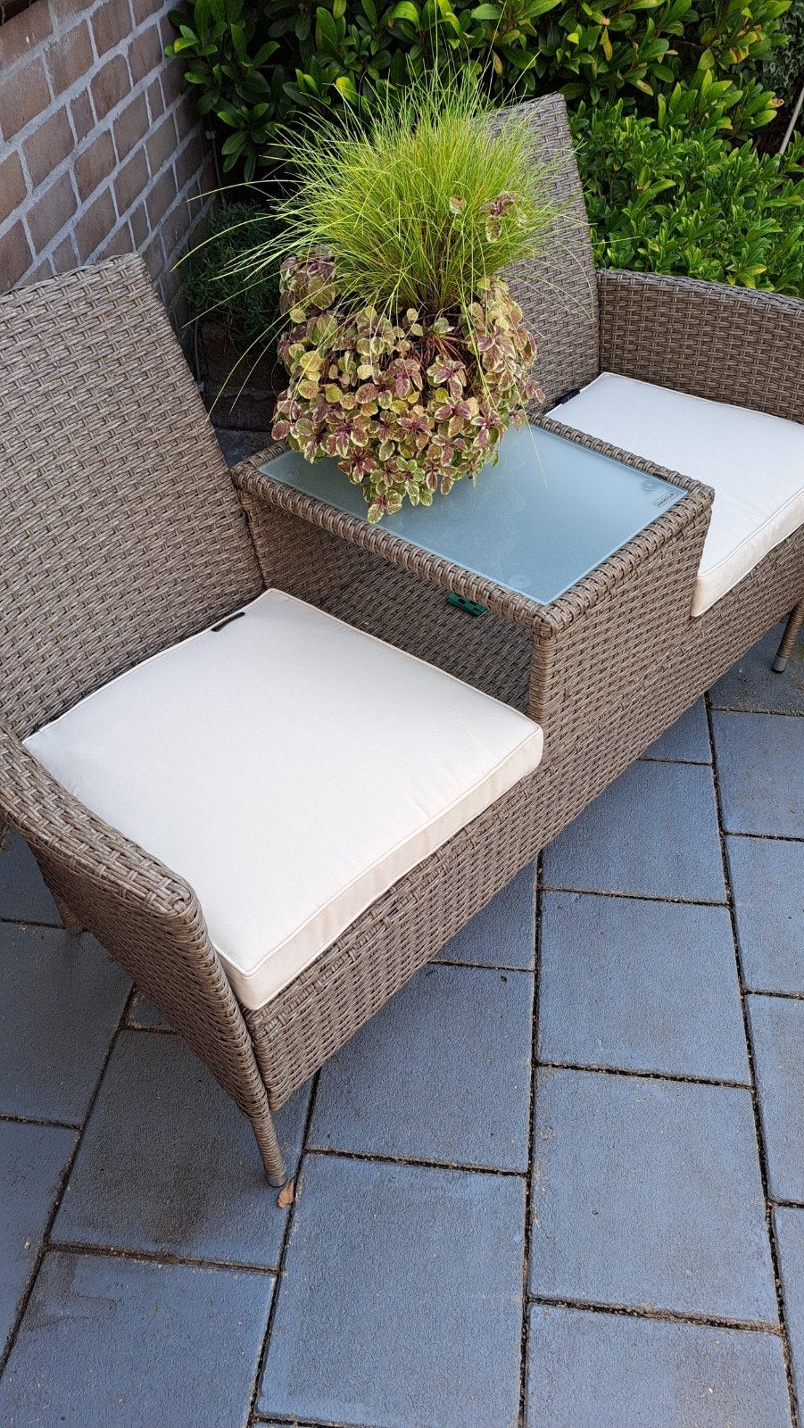 Casaria loungeset met kussens, z.g.a.n., Bank, Zo goed als nieuw, Loungeset, Wicker