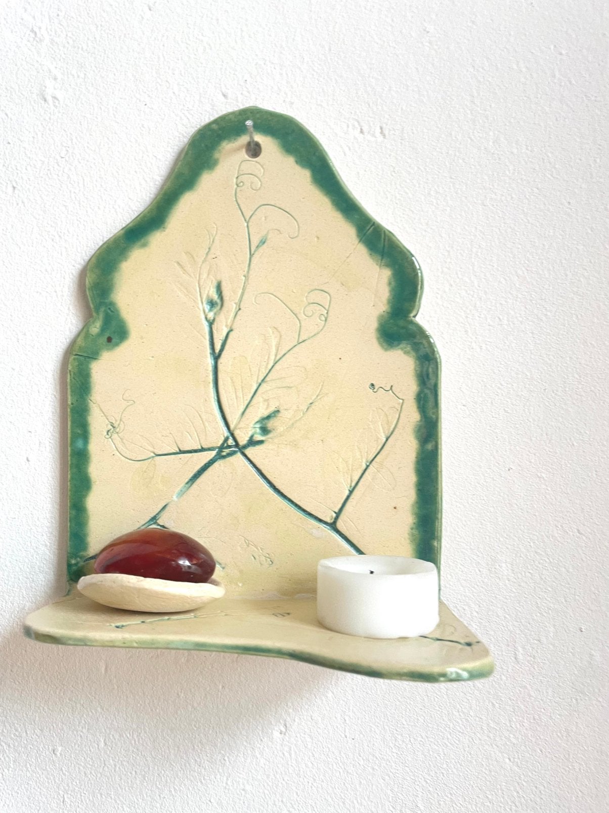 Wand altaartje keramiek, Overige materialen, Nieuw, Ophalen of Verzenden, Groen