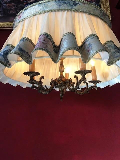 Brocante kroonluchter - hanglamp antiek koperen barok, Ophalen of Verzenden, Gebruikt, Overige materialen