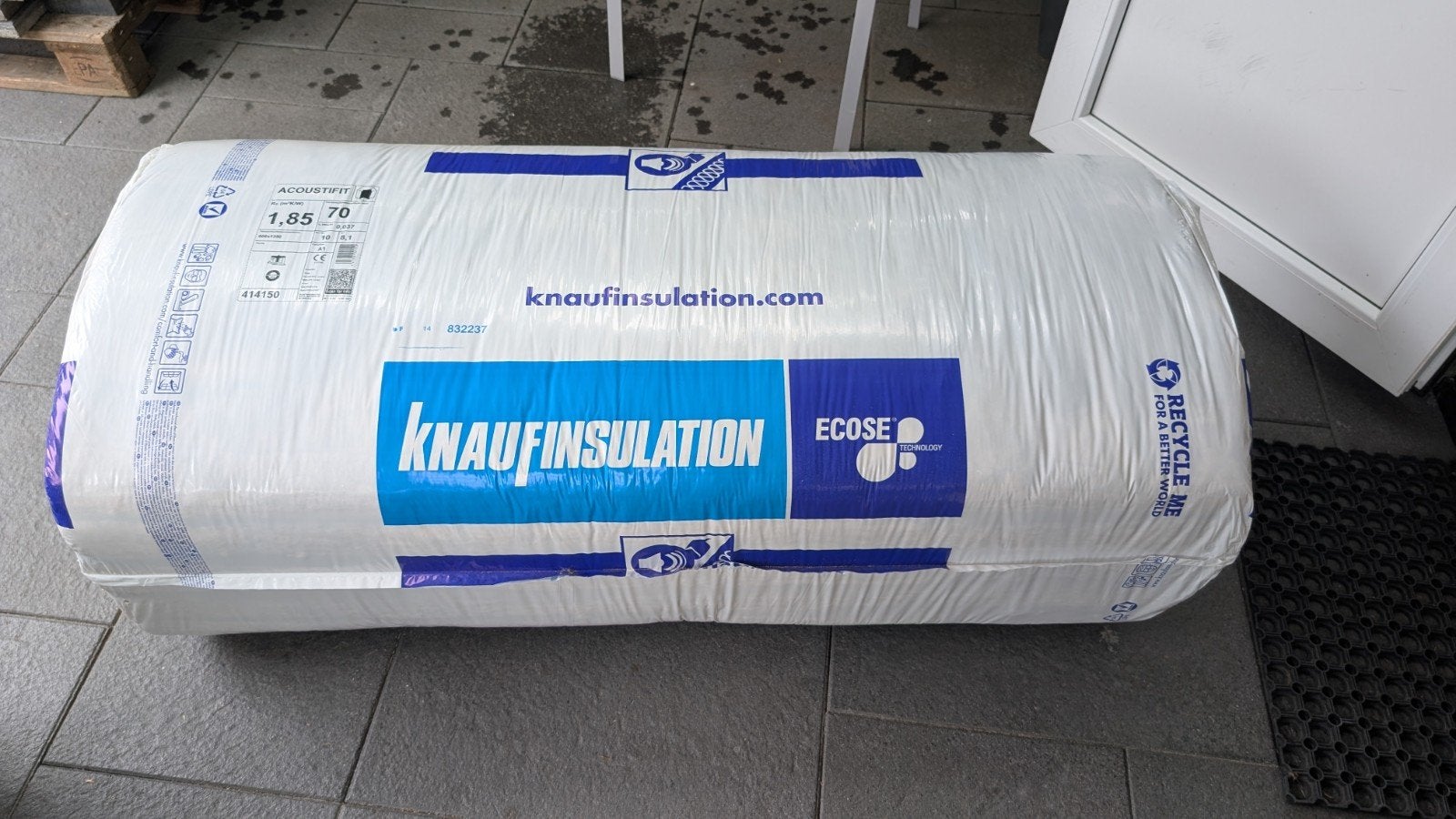Knauf Acoustifit Glaswol Isolatie 70mm - 6 rollen, Ophalen, Nieuw, Glaswol, 15 m² of meer