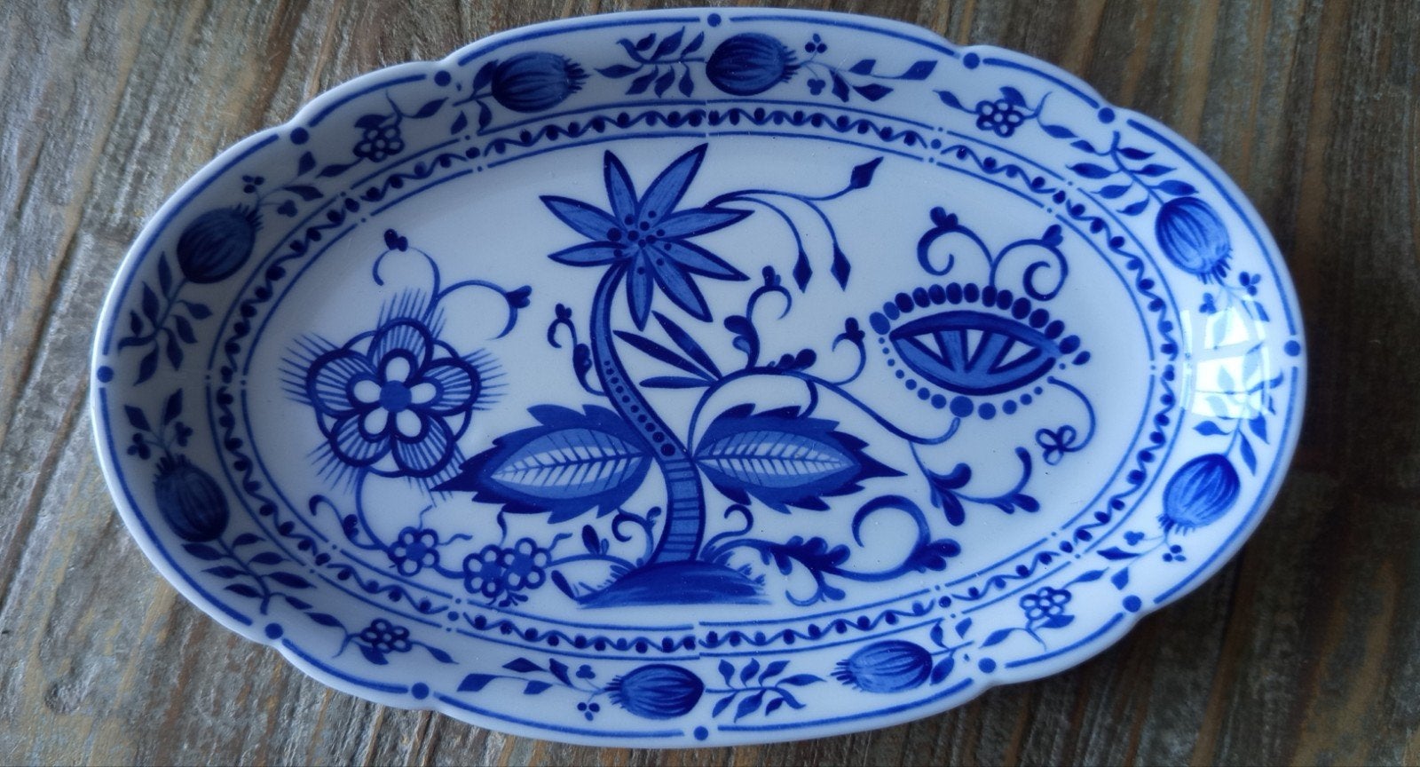 2 Kahla Zwiebelmuster ovale schalen, porselein een koopje, Ophalen of Verzenden