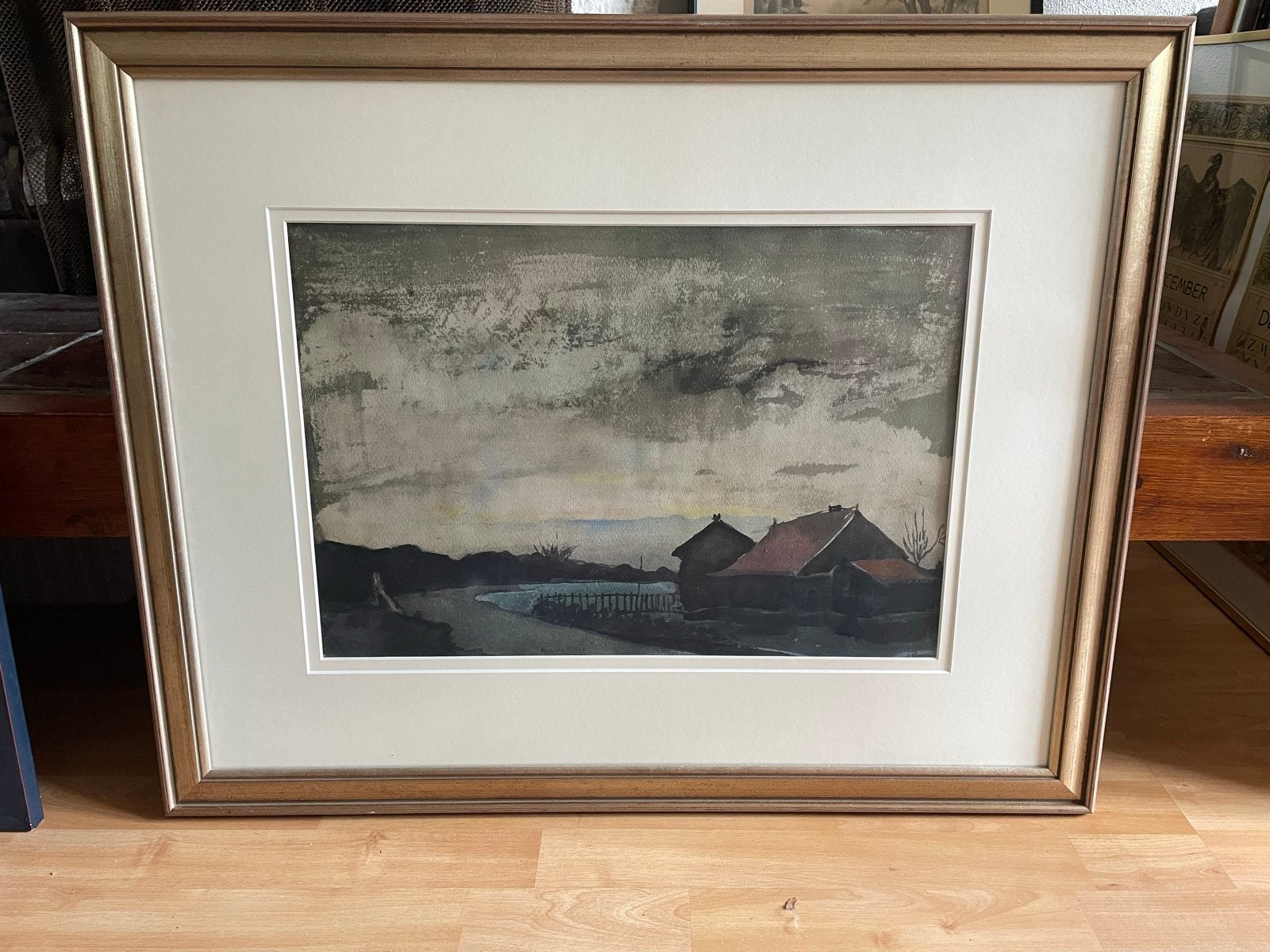 Paul van Eeden (1907-1996)- dorp bij avond. Gesigneerd., Antiek en Kunst, Kunst | Schilderijen | Klassiek, Ophalen