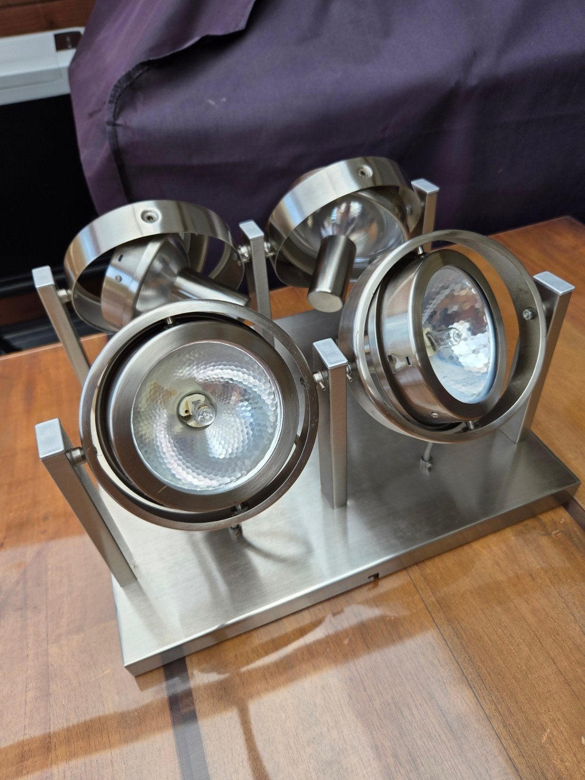 Plafondlamp met 4 spots, Ophalen, Zo goed als nieuw, Metaal of Aluminium