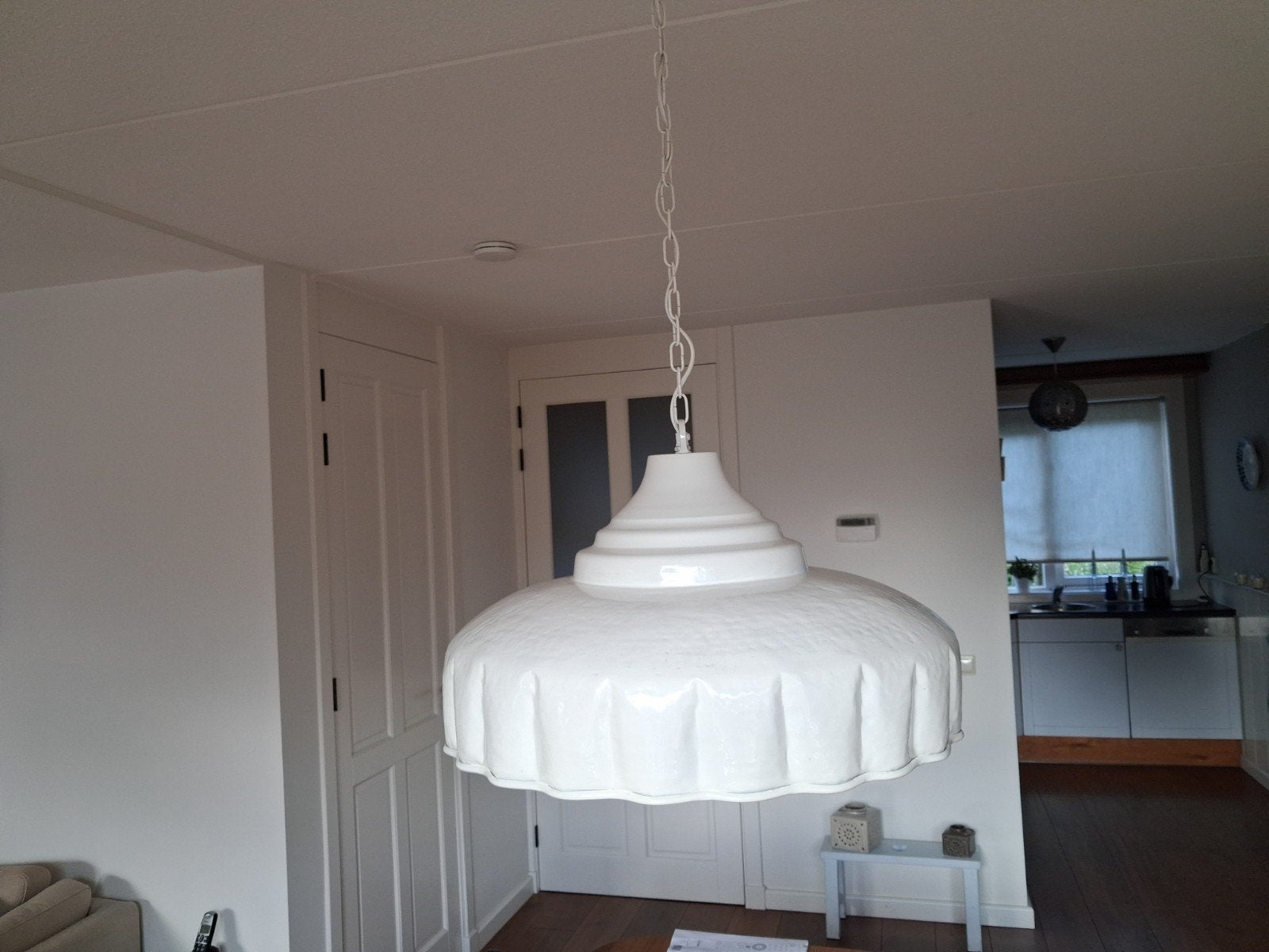 Witte Kamerlamp - Prima Conditie, Ø 55cm, Ophalen of Verzenden, Zo goed als nieuw, Metaal