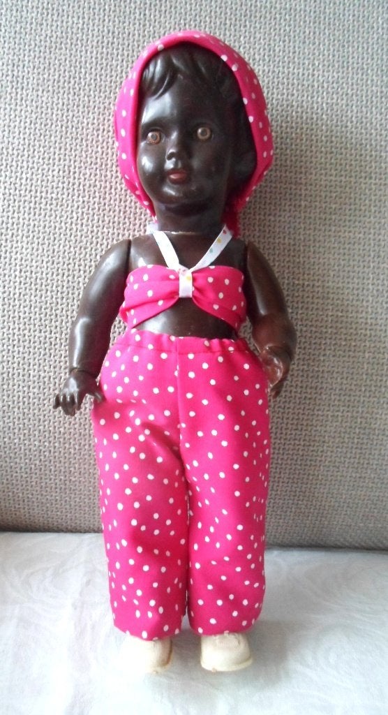 Donkergetinte pop Wildebras. 30 cm., Ophalen of Verzenden, Gebruikt, Pop