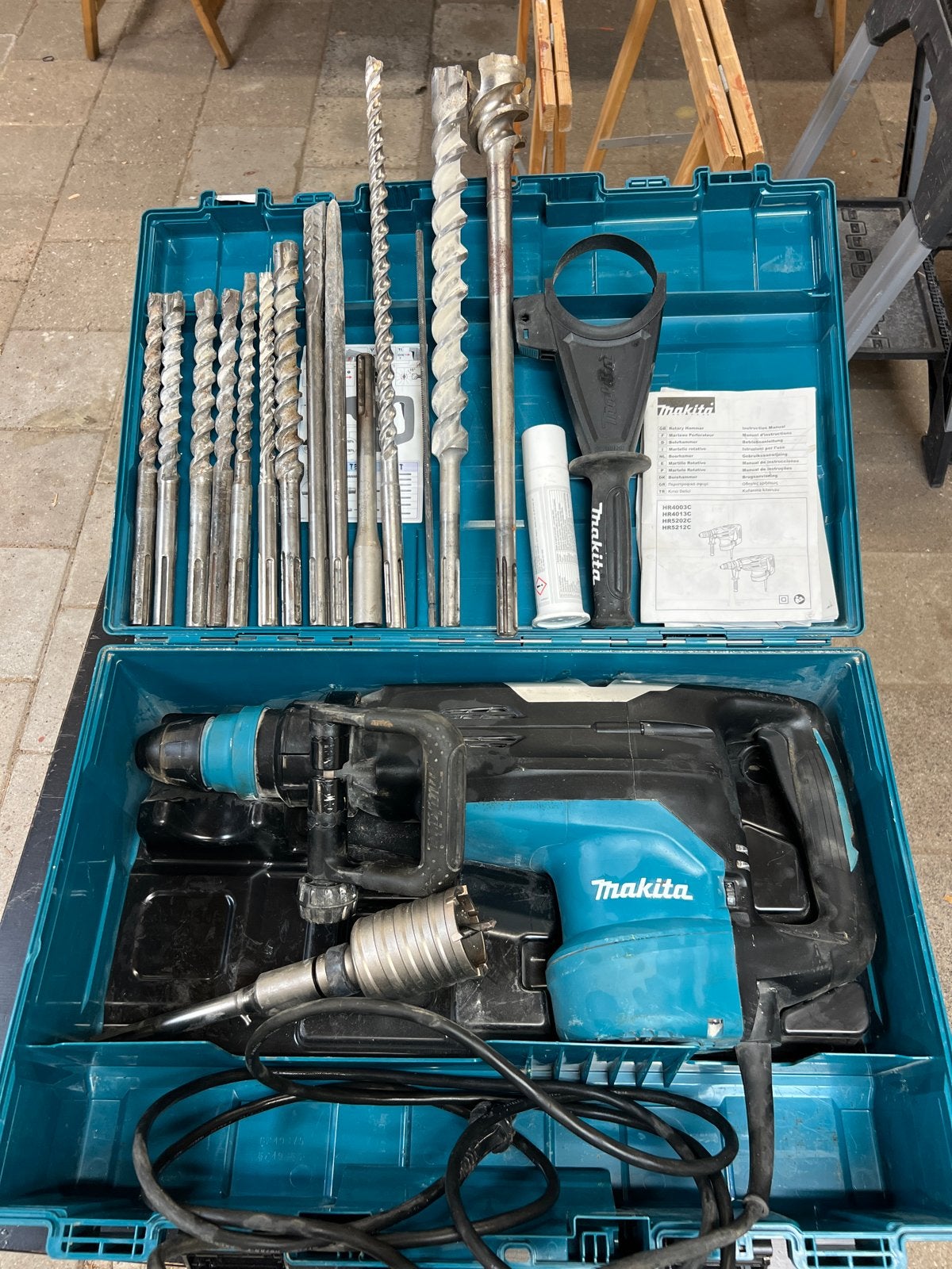 Makita Combihamer HR5202C met SDS-plus borenset, Ophalen, Boor- en/of Breekhamer, Klopboormechanisme, Gebruikt