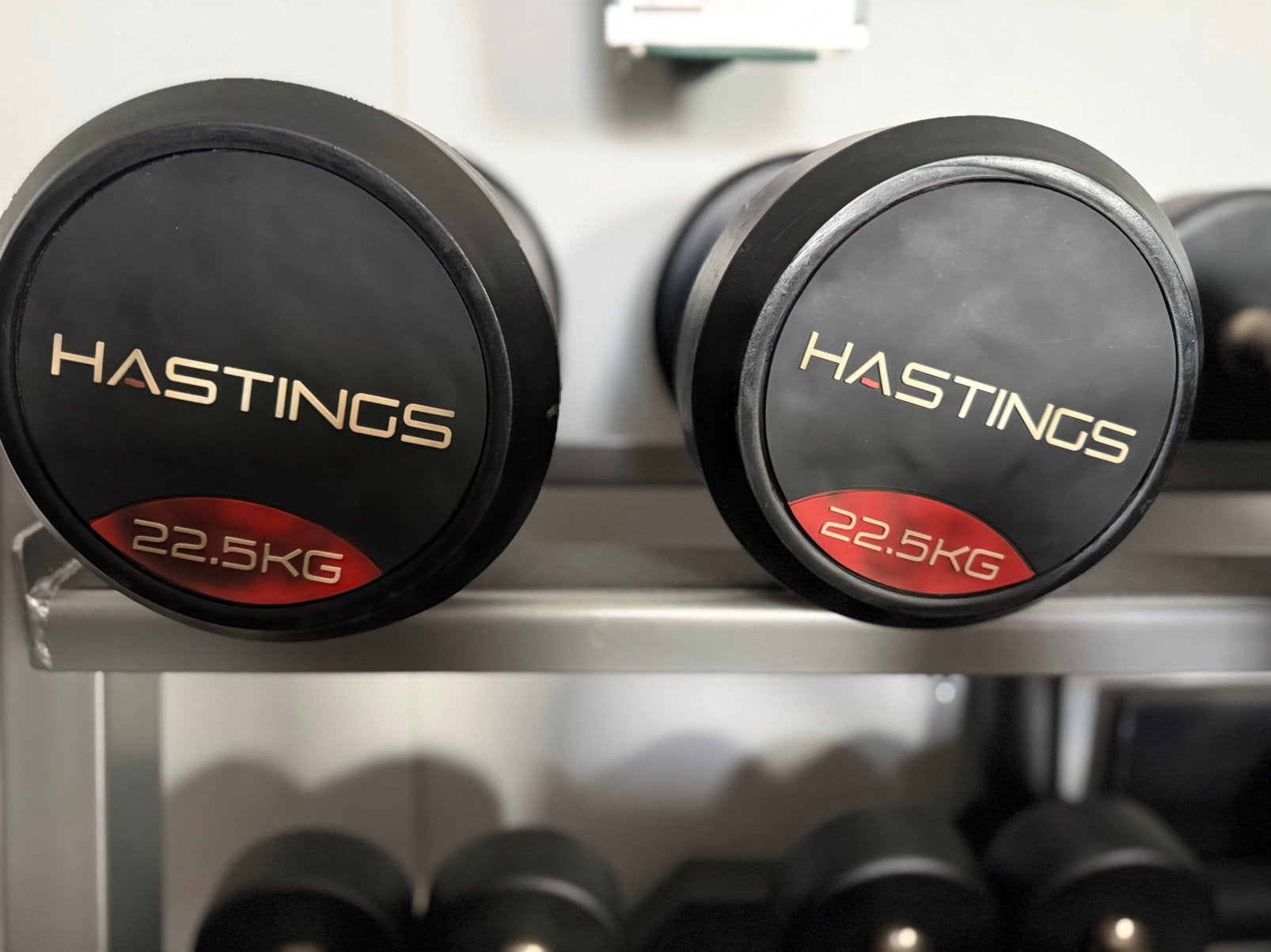 Dumbells 22.5 kg en 10kg schijven 50m, Ophalen, Zo goed als nieuw, Dumbbell
