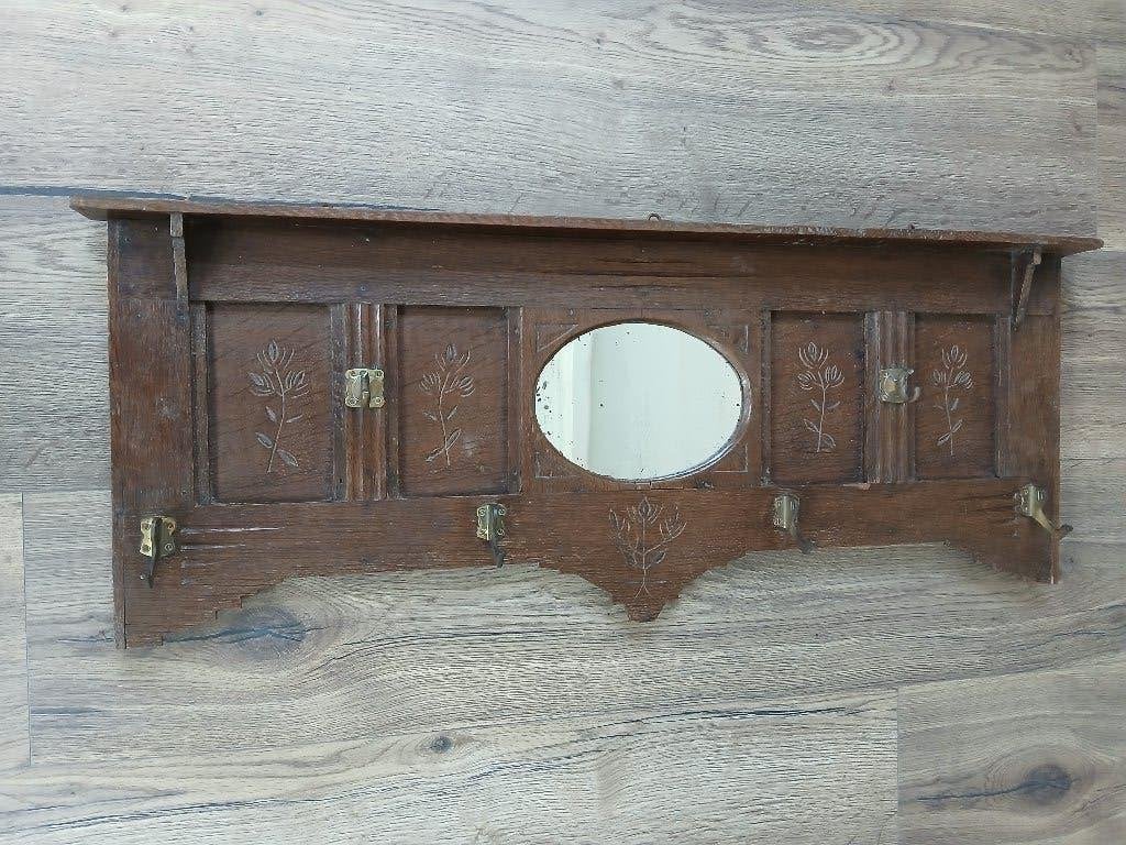 antieke houten kapstok, Huis en Inrichting, Woonaccessoires | Kapstokken, Wandkapstok, Gebruikt, Ophalen of Verzenden, Minder dan 100 cm