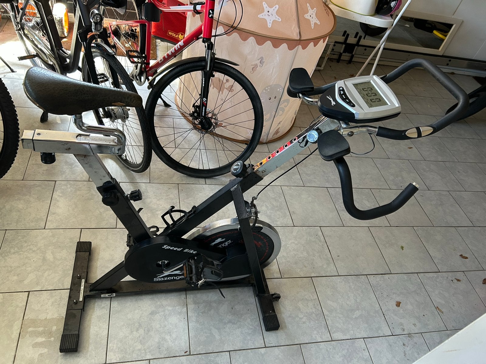Slazenger Spiningbike /Hometrainer - Gebruikt, Ophalen, Gebruikt, Spinningfiets, Metaal