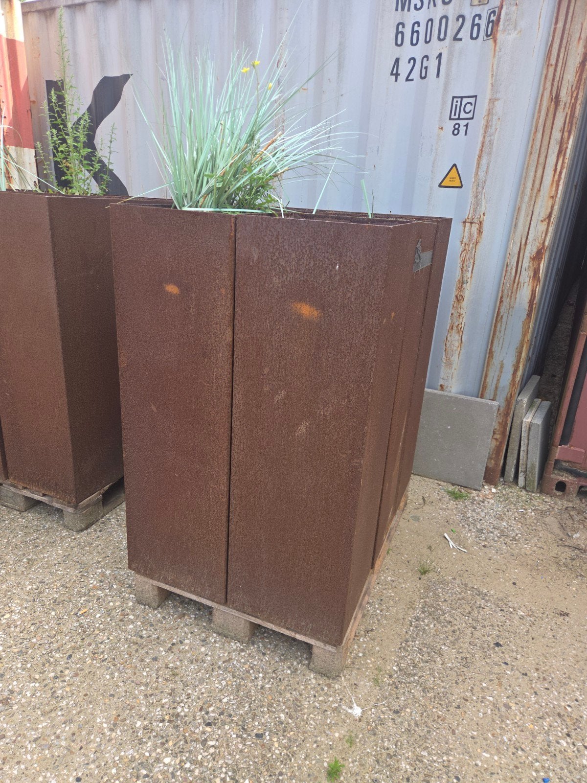 Stalen Plantenbakken - Cortenstaal Look, Tuin en Terras, Gebruikt, Minder dan 60 cm, Ophalen of Verzenden, Metaal