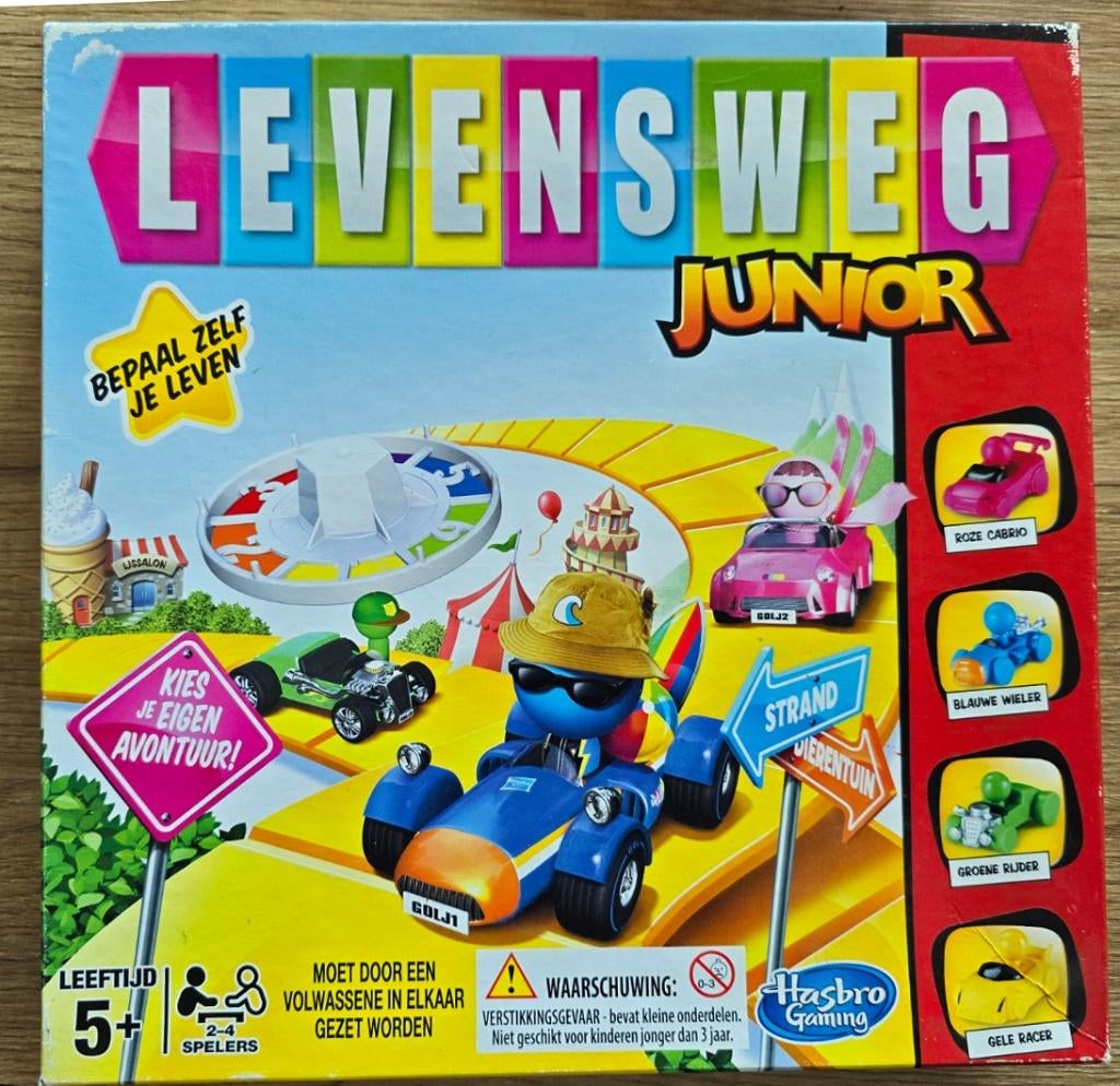 Gezelschapsspel Levensweg Junior, Hobby en Vrije tijd, Drie of vier spelers, Ophalen, Gebruikt, Hasbro