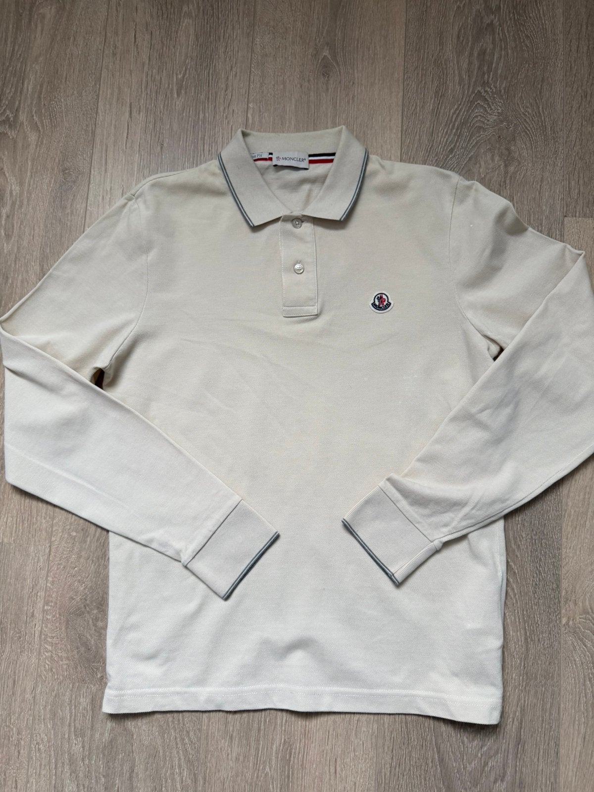Nw beige polo longsleeve Moncler maat S, Ophalen, Nieuw, Maat 46 (S) of kleiner, Beige