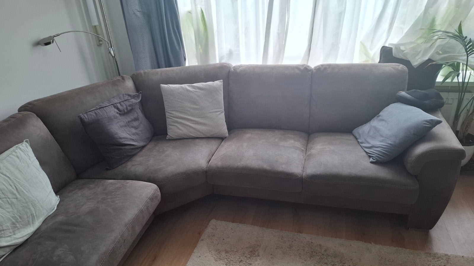 Comfortabele hoekbank, bruin, zo goed als nieuw, Ophalen, Gebruikt, Leer, Modern comfort