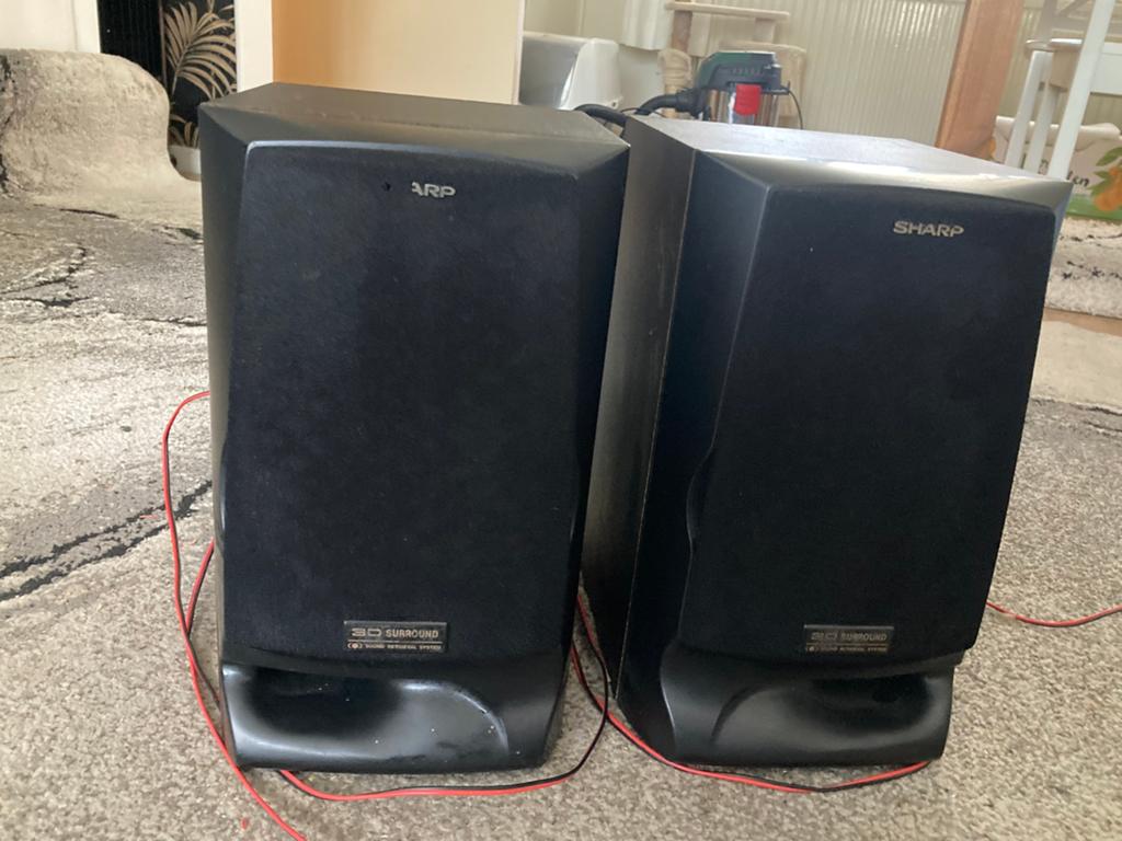 Sharp luidsprekers 40 Watt, Overige merken, Gebruikt, Ophalen of Verzenden, Minder dan 60 watt