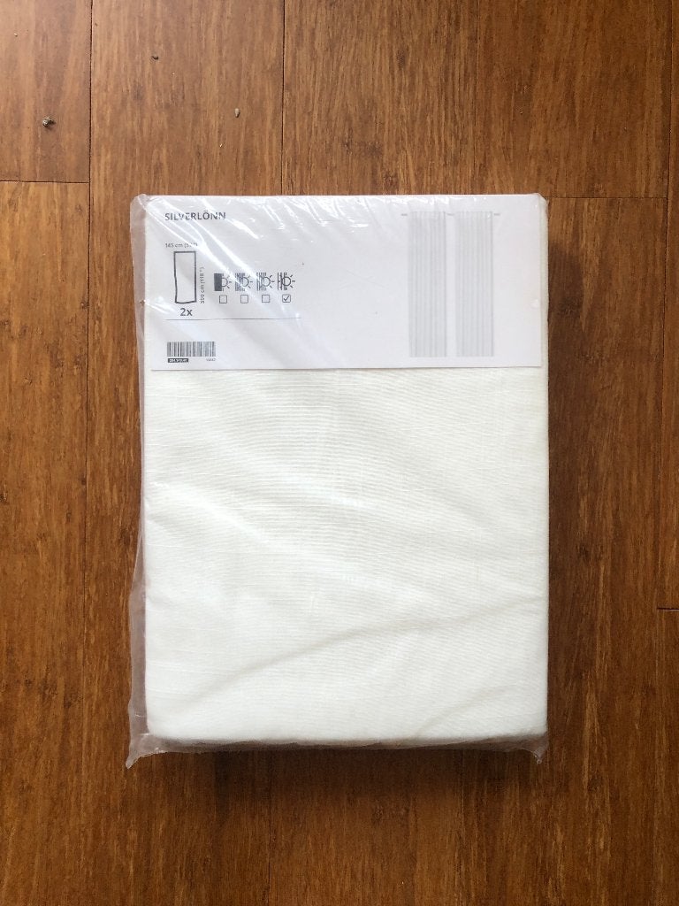 Gordijnen, wit - Nieuw - Silverlönn - Ikea, 300 cm, Wit, Ophalen of Verzenden, Gordijn