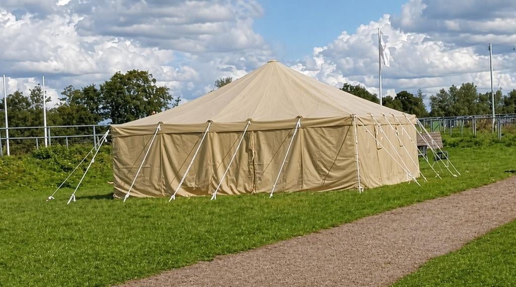 ️ Legertent 6x6 meter van Polykatoen in nieuwstaat, Ophalen of Verzenden, Zo goed als nieuw