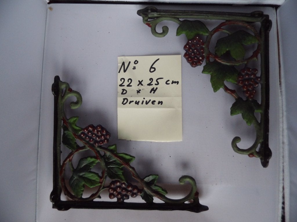 Decoratieve gietijzeren plankdragers druiven wijn planksteun, Ophalen of Verzenden
