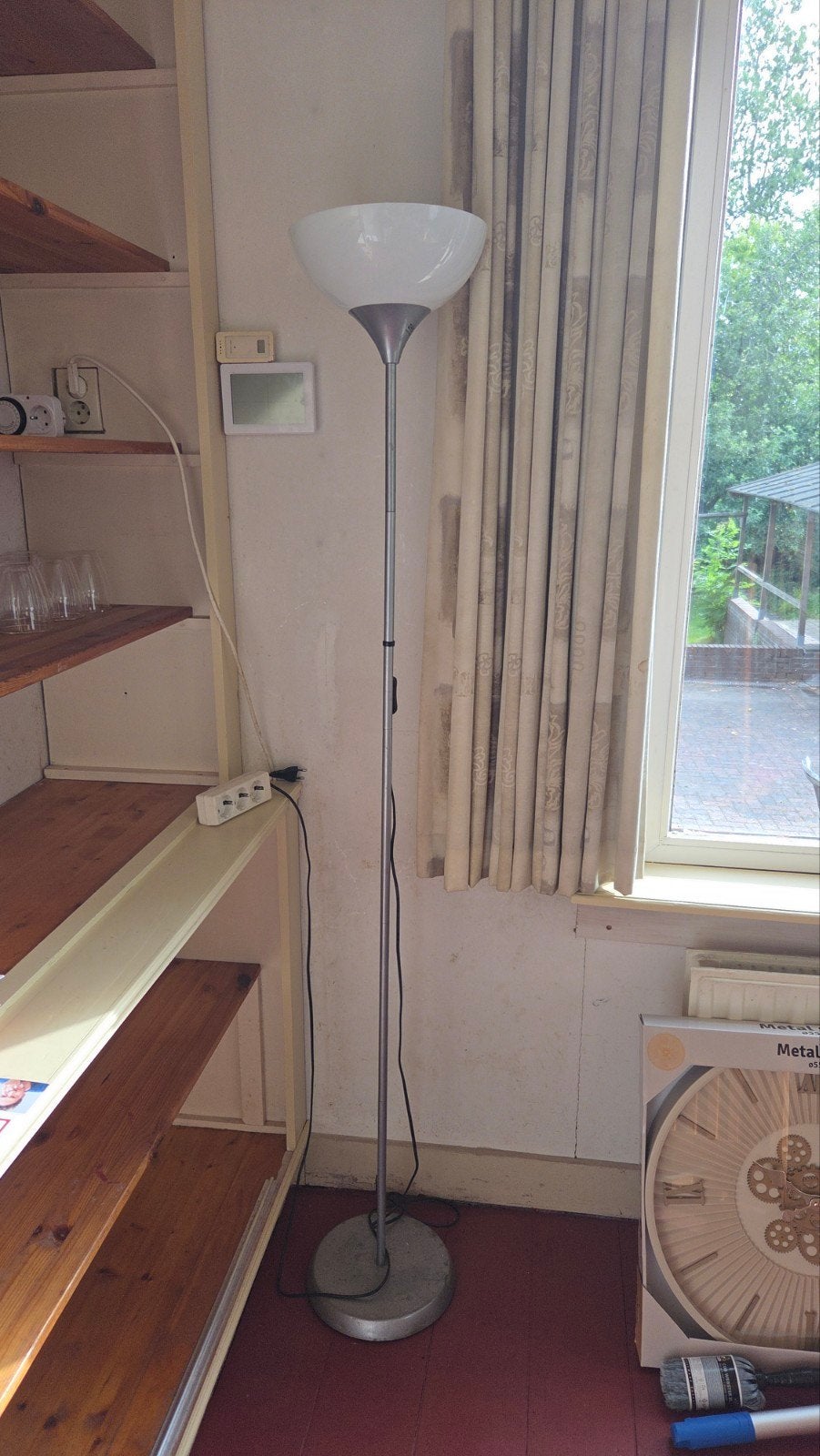 Stijlvolle vloerlamp met witte kap, Ophalen of Verzenden