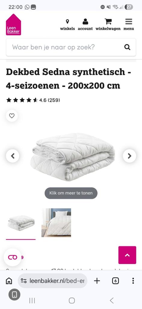 4-seizoenen dekbed bijna nieuw, Huis en Inrichting, Slaapkamer | Beddengoed, Wit, Tweepersoons, Ophalen of Verzenden, Deken of Dekbed